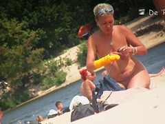 Sexy milf blonde hidden beach voyeur video
