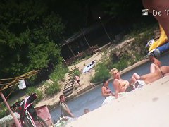 Sexy milf blonde hidden beach voyeur video