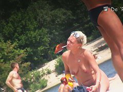 Sexy milf blonde hidden beach voyeur video