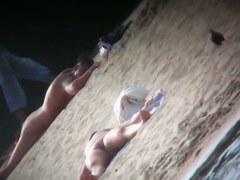 Many sexy beach nudists caught naked on voyeur hidden cam