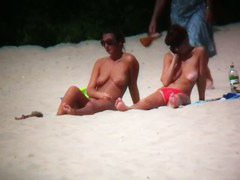 Compilation of beach nudists videos with big boobs and ass