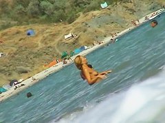 Nudist beach voyeur preys on naked mature hotties