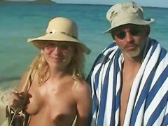 Real beach voyeur vid with hot nudist chicks