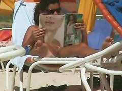 Nude beach naked brunette women voyeur video extravaganza