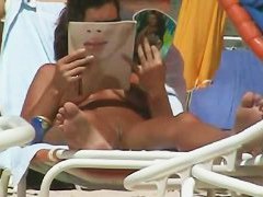 Nude beach naked brunette women voyeur video extravaganza