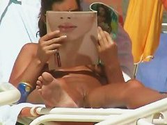 Nude beach naked brunette women voyeur video extravaganza