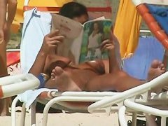 Nude beach naked brunette women voyeur video extravaganza