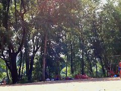 Mature nudist voyeur video with big naked chicks