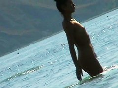 A fascinating nude beach voyeur video