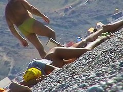 A fascinating nude beach voyeur video