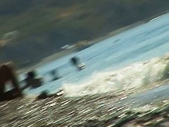 A fascinating nude beach voyeur video