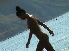 A fascinating nude beach voyeur video