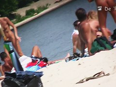 Catching nude and topless girls on spy cam on the beach