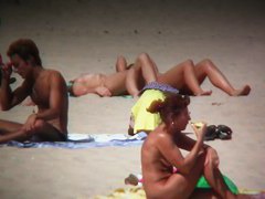 Huge tits on a skinny girl in this beach cam compilation