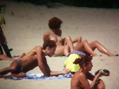 Huge tits on a skinny girl in this beach cam compilation