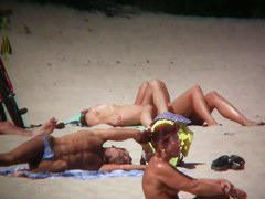 Huge tits on a skinny girl in this beach cam compilation