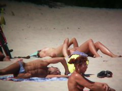 Huge tits on a skinny girl in this beach cam compilation
