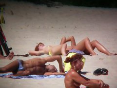 Huge tits on a skinny girl in this beach cam compilation