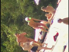 Nude beach voyeur film making extravaganza with hoes on the phone