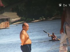 Voyeur webcam catches amateurs nude and half nude on beach