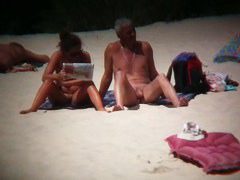 Sexy babes at the beach are playing on camera