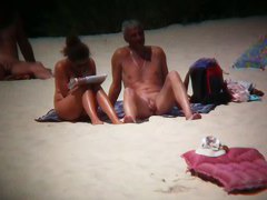 Sexy babes at the beach are playing on camera