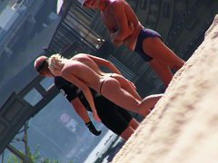 She is talking to a guy with no bra on her titties