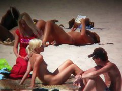 Smoking hot blonde on hidden beach cam