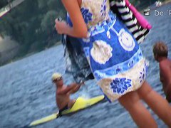 Shaved pussy spread on the beach hidden camera