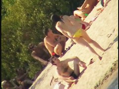 Exciting beach voyeur videos with naked mature babes