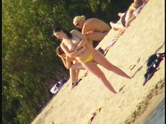 Exciting beach voyeur videos with naked mature babes