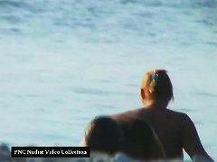 Splendid naked babes with shaved pussies at the beach