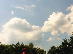 Naked bodies at private nudist beach