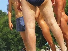 Completely nude white slut puts sunscreen on her self