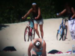 Nice ladies with delicious boobies having fun on the beach