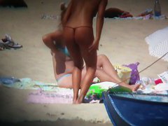 Nice ladies with delicious boobies having fun on the beach