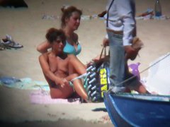 Nice ladies with delicious boobies having fun on the beach