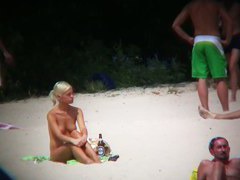 Beach XXX porno totally nude bitches and blonde w/ nice boobies