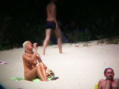 Beach XXX porno totally nude bitches and blonde w/ nice boobies