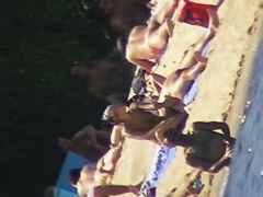 Beach voyeur spy cam petite brunette