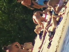 Beach voyeur spy cam petite brunette