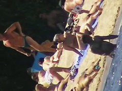 Beach voyeur spy cam petite brunette