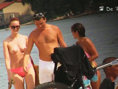 Beach nudist girls show asses and tits to the beach crowd
