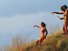 Hot hippie nudist chicks beach voyeur vid