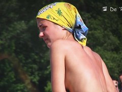 Unbearably hot boobs of the pretty beach nudist girl