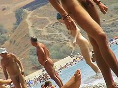 Beach porn compilation with five or six bitches walking around