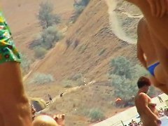 Beach porn compilation with five or six bitches walking around