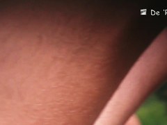 Nudist females in big hats topless on beach voyeur cam