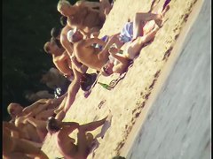 Naked tourists caught on beach spy cam relaxing and enjoying nudity