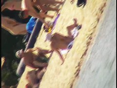 Naked tourists caught on beach spy cam relaxing and enjoying nudity